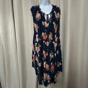Torrid Sleeveless Mini Challis Tie Front Skater Dress Women's Size 3X Floral
